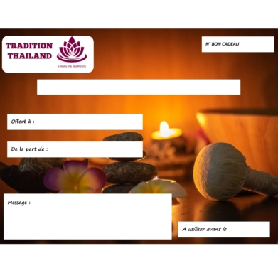 Bon cadeau salon de massage thaïlandais Tradition Thailand