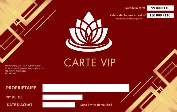 Carte d'adhésion VIP