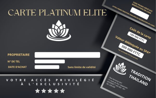 Carte d'adhésion PLATINUM ELITE